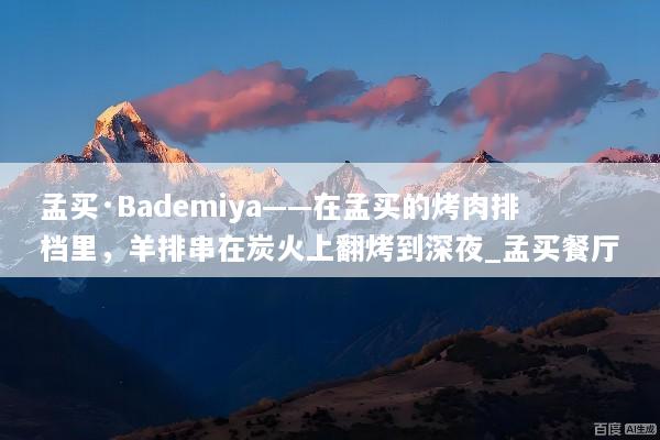 孟买·Bademiya——在孟买的烤肉排档里，羊排串在炭火上翻烤到深夜_孟买餐厅